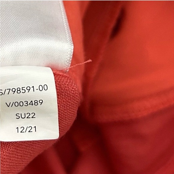 Athleta Playa Linen Wide Leg Crop Pants Womens Size 8 Bright Coral - Picture 3 of 12